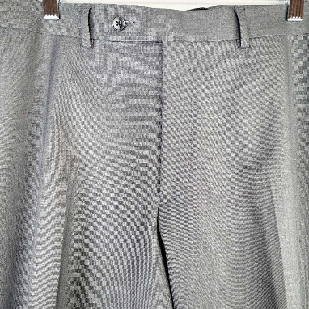 Calvin Klein Mens Grey Dress Pants Flat Front Trousers 38W x 32L PO 4900073060